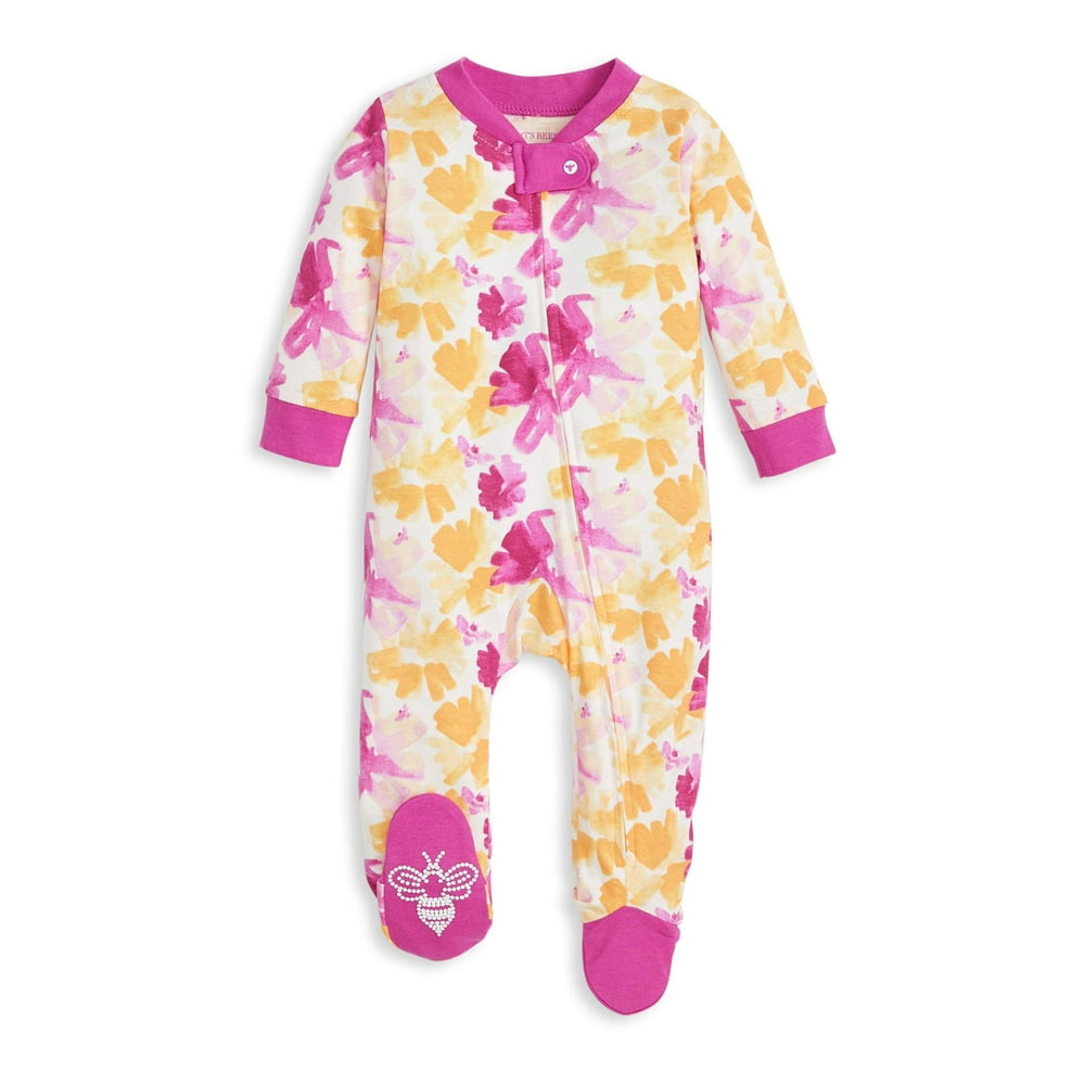 Burt's Bees Baby Burt's Bees Baby Newborn Baby Girls Organic Sleep 'N Play Footed Pajamas (NB