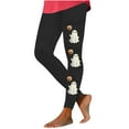 thumbnail image 2 of Tnhcen Women's Halloween Print High-Waisted Yoga Pants Cute Ghost Pattern Workout Leggings Milk Fleece Fitness Tights S-2XL Multiple Colors Available, 2 of 4