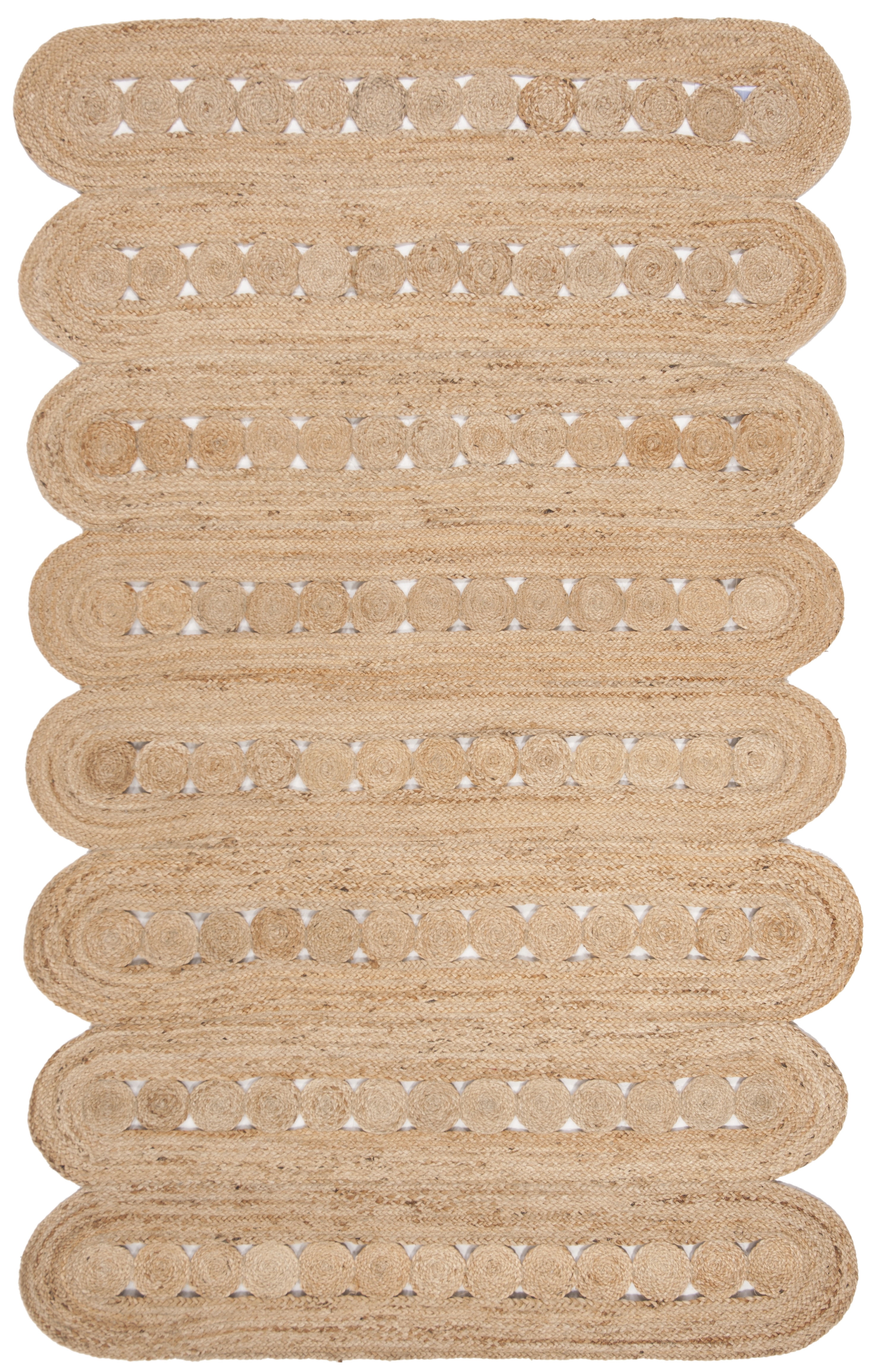 SAFAVIEH Natural Fiber Kaelee Braided Geometric Jute Area Rug, Natural, 6' x 9'