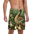 thumbnail image 2 of Kdxio Mallard Duck And Flowers Print Mens Sleep Shorts Bottoms Soft Comfy Pajama Wear Pants with Drawstring Pockets, 2 of 5