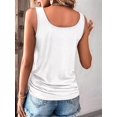 thumbnail image 5 of Womens U Neck Tank Tops Summer Sleeveless Loose Button Casual Henley Shirts White L, 5 of 8