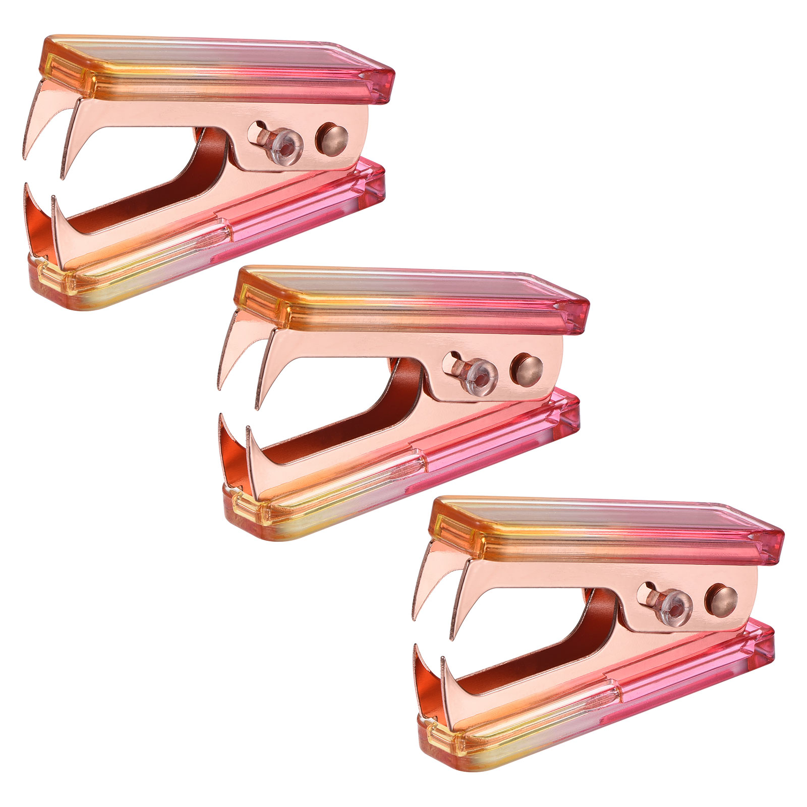 Uxcell Stapler Puller Acrylic Body Metal Jaw Office Home Staple