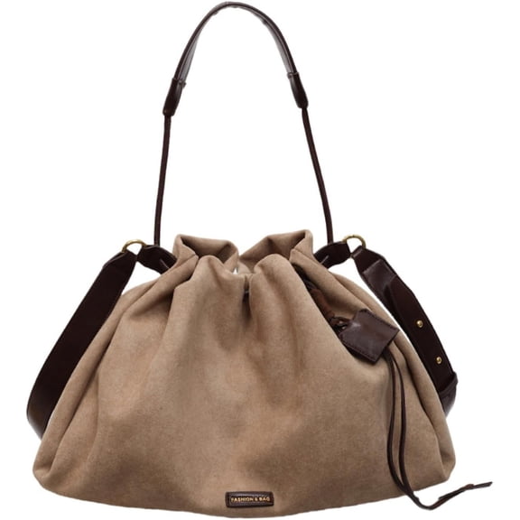 SPEKSEE Suede Bag for Woman Faux Suede Large Satchel Crossbody Tote Purse Drawstring Vintage Fall Winter Hobo Handbag