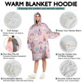 thumbnail image 5 of Wearable Oversized Blanket,Pink Princess Castle Pattern Wearable Blanket Hoodie for Adults,Cozy Hooded Blankets with Super Pockets,Super Warm Fuzzy Pullover for Women & Men, 5 of 6