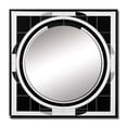 thumbnail image 2 of Designart "Bauhaus Circular Minimalism Black and White" Modern Geometric Square Mirror Wall Decor Modern - Large Black Square Bathroom Mirror - Square Printed Wall Mirror Art, 2 of 5