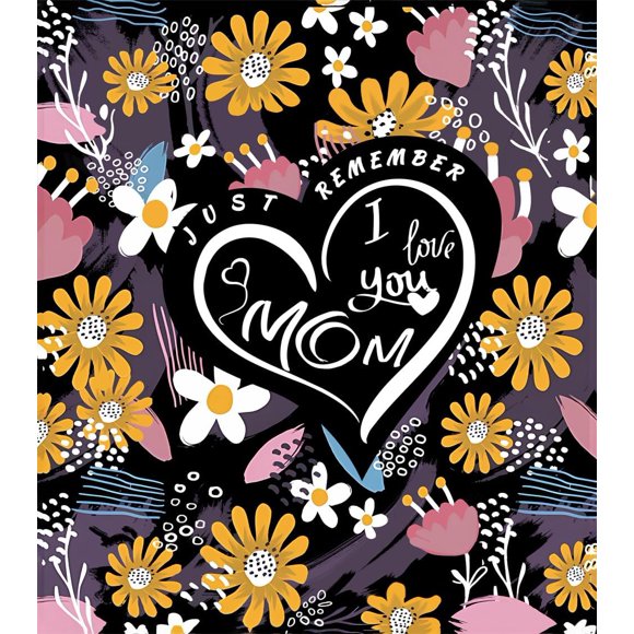 Couvertures de Maman de la Part de la Fille, Cadeaux d'Anniversaire pour Maman de la Part du Fils, Couverture Je t'Aime Maman pour Mère avec Fleurs Marguerite, Cadeaux de Noël Fête des Mères pour Maman Couverture 50 Pouces X 60 Pouces
