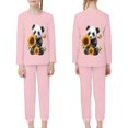 thumbnail image 4 of DISNIMO Pink Panda Sunflower Pajama Set for Girls 9-10 Pajamas for Kids 2 Piece Pajamas Boys Pj Sets for Kids Long Sleeve and Pants Lounge Set Kids Lounge Set Kids Sleepwear with Pockets, 4 of 7