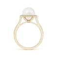 thumbnail image 2 of ANGARA Freshwater Cultured Pearl Halo Ring with Milgrain in 14K Yellow Gold for Women | June Birthstone, Birthday, Anniversary, Jewelry Gift for Women | Pearl Ring, 2 of 5