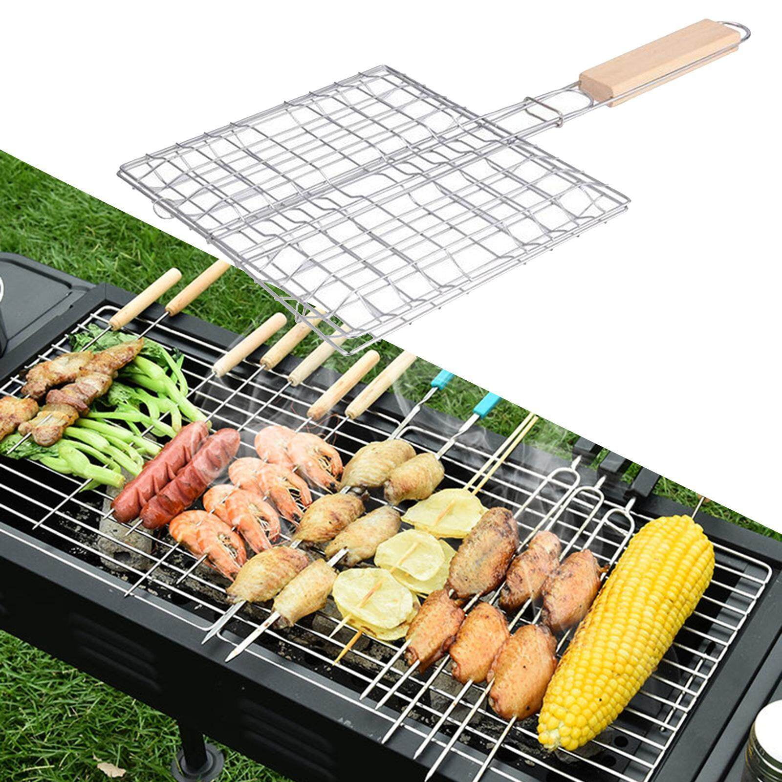 Panier Barbecue En Acier Inox – Filet à Griller Pour Légumes, Viandes, Brochettes – Idéal Cuisson Extérieure
