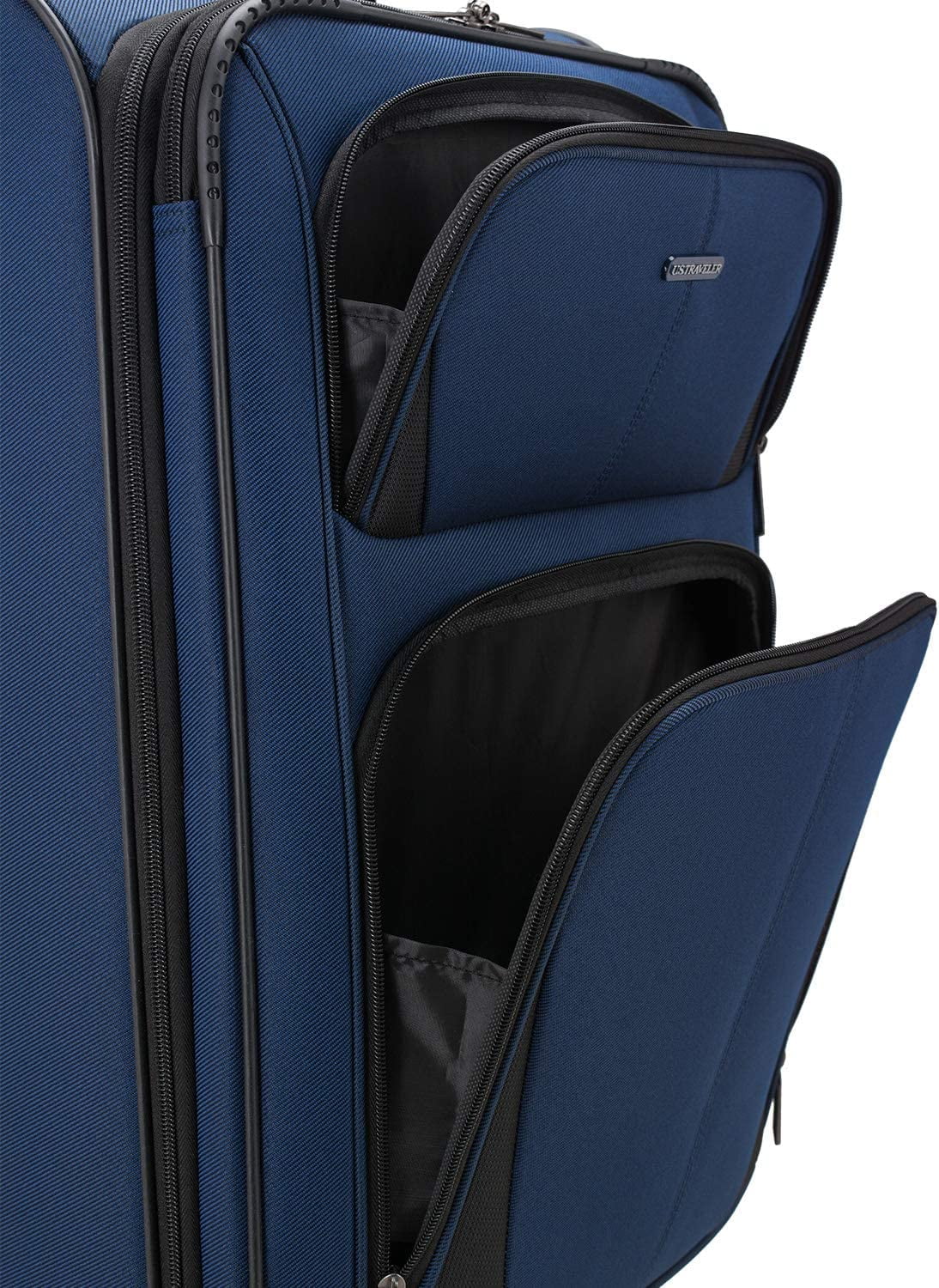 U.S. Traveler Aviron Bay Expandable Softside Luggage with Spinner Wheels, Navy, 31" Checked Large