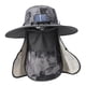 thumbnail image 5 of Sombrero solar de ventilador solar al aire libre, tapa de pesca de protección solar de borde anchos impermeables con colgajo de tapa del cuello de la Gris oscuro, 5 of 8