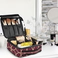 thumbnail image 5 of FORMRS Travel Makeup Bag Large Capacity Train Case Cosmetic Organizer with Adjustable Dividers, Red Circles, 5 of 8