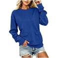 thumbnail image 5 of Loopsun Womens Long Sleeve Fall Tops Fashion Solid Zip Front Crew Neck Casual Sports Style Shirts, 5 of 5