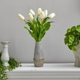 thumbnail image 3 of Nearly Natural 22in. Dutch Tulip Artificial Arrangement in Stoneware Vase with Gold Trimming, 3 of 4