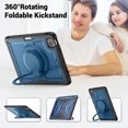 thumbnail image 4 of Case for Apple iPad Pro 11 Inch 4th 3rd 2nd 1st Gen 2022/2021/2020/2019/ for iPad Air 5th 4th Gen 10.9" Case,Hybrid Protective Pencil Holder & Shoulder Strap Kids Friendly Rotating Kickstand,Navyblue, 4 of 7