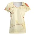 thumbnail image 5 of Elegant Floral Cream Design Women's Blouse Short Sleeve Women's Top T-Shirt Spring Summer Clothes, 5 of 7