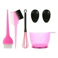 thumbnail image 1 of Pink 5-Piece Hair Coloring Tool Set with Dye Bowl, 2 Brushes, 2-in-1 Comb & Ear Covers - Plastic Hair Dyeing Kit for Home and Salon Use - Includes 14.5cm Bowl, 22cm & 17.6cm Brushes, 21.8cm Comb, 1 of 7