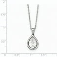 thumbnail image 3 of Sterling Silver Rhodium Created White Topaz & Cubic Zirconia Necklace, 3 of 3