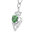 thumbnail image 4 of JO WISDOM 925 Sterling Silver Irish Celtic Heart Claddagh Pendant Necklace with Birthstones, 4 of 7