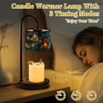thumbnail image 4 of Candle Warmer Lamp with Timer Dimmer Crescent Moon Hanging Lanterns Stained Glass Night Sky Blue Gold Candle Lamp Warmer for Jar Candle with 4 Bulbs Gifts for Women House Warming Gifts, 4 of 8