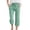 #0437-Green, variant on Women's Faux Linen Plaid Drawstring Elastic Waist Pants Loose Straight Cropped with Side Pockets Soft Breathable Fashion Trousers Versatile Daily Bottoms Pants for Vacation Trips Weekend Hangouts