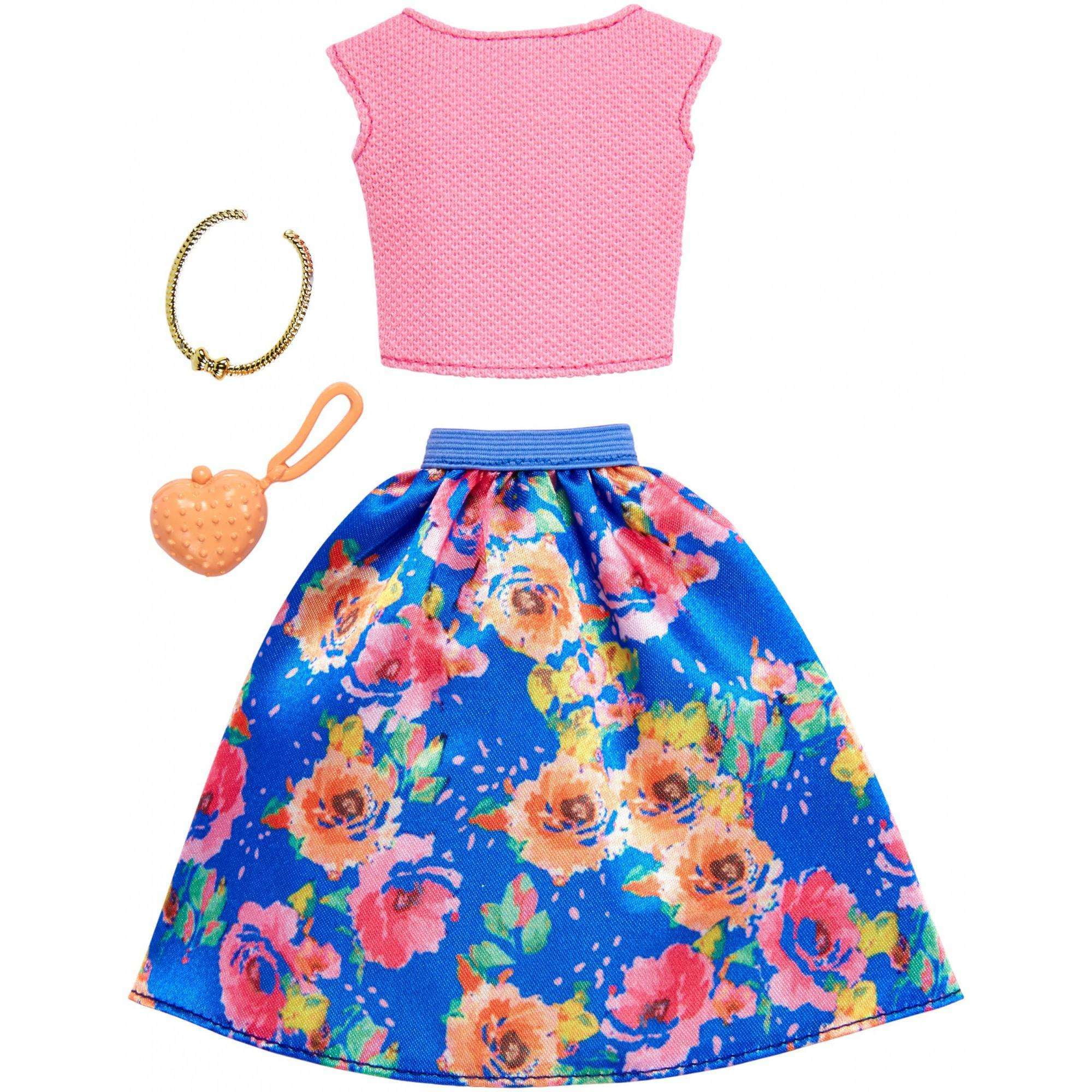 Barbie Complete Looks Floral Skirt/Pink Top - Walmart.com