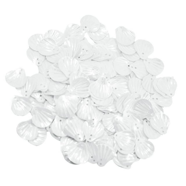 veasfak 15mm DIY Shell Loose Sequin Paillette Sewing Garment Embellishment Wedding Craft White