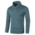 thumbnail image 3 of Fgnfyis Male Autumn and Winter Tops Button Down Turtleneck Knitted Wool Long Sleeve Pullover Top Crewneck Sweatshirt Blue XL, 3 of 5