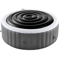 Ebaokuup 4.5 Ft Inflatable Hot Tub Cover- Energy Saving lid for Round Hot Tub- Foldable Protective Rain Overflow Cover for Outdoor Inflatable Hot Tubs (Black)