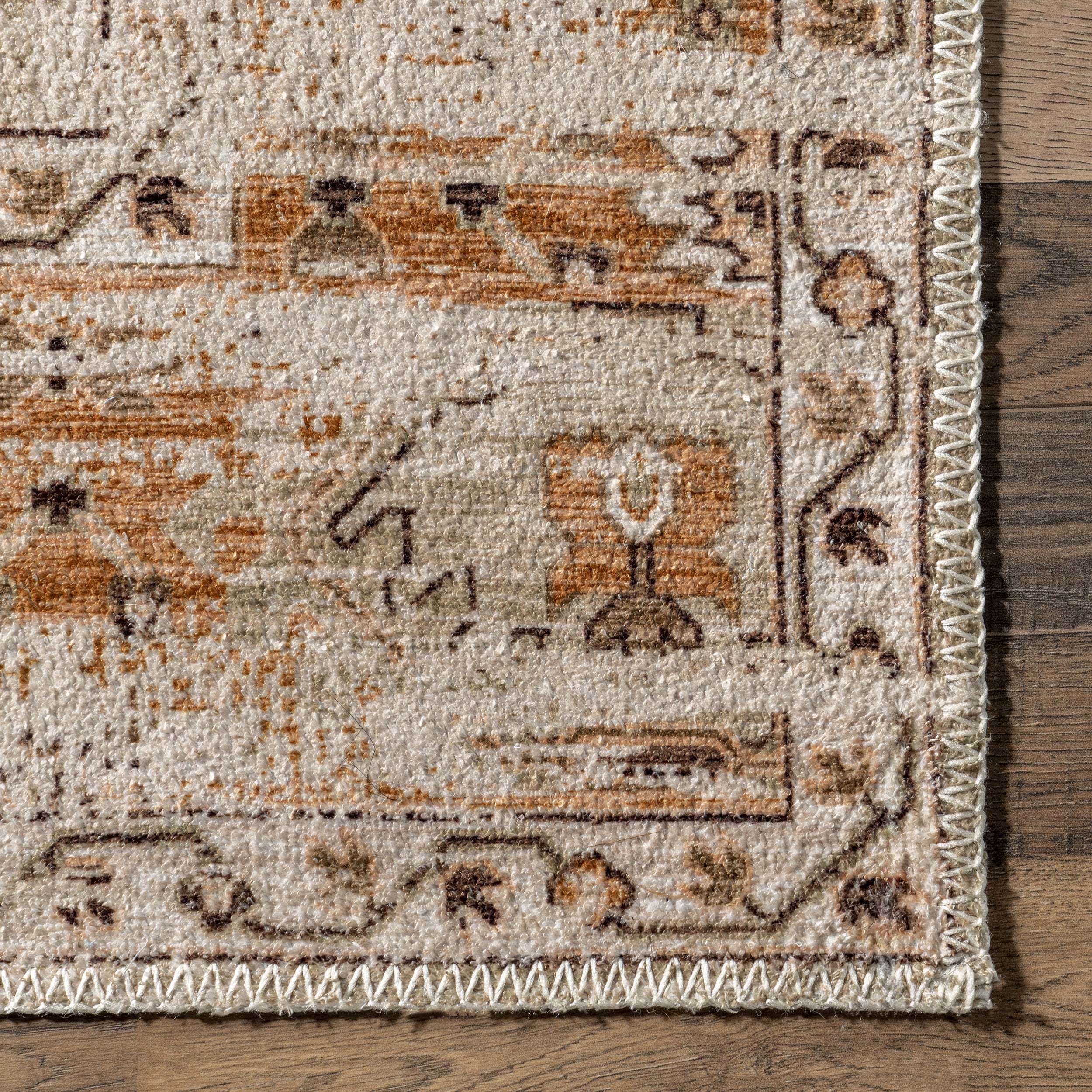 nuLOOM Aada Persian Machine Washable Area Rug, 4' x 6', Beige