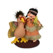 Annalee Indian Girl with Turkey, 6 in Collectible Figurine