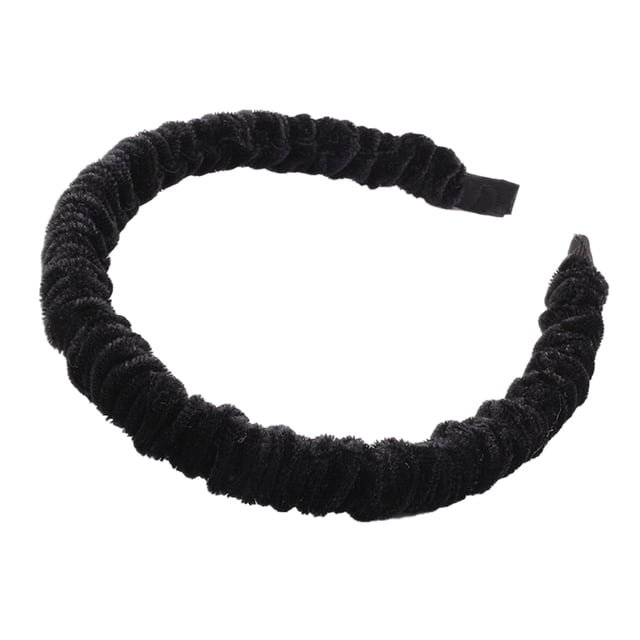 Minnieouse Diadema de moda coreana, diadema hecha a mano de Color sólido, accesorio de belleza, herramienta de estilismo para niñas de fiesta, suministros Accesorio para el cabello Negro Minnieouse AP011316-07B