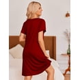 thumbnail image 4 of Ekouaer Womens Nightgown Short Sleeves Sleepwear V Neck Nightgowns for Women Petal Sleeves Houses Dress Sleepshirt, 4 of 6
