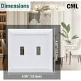 thumbnail image 4 of Woeilo Plaque Murale Interrupteur Double Toggle Classique, Couvercles de Prises 2-Gang, Design Grain de Bois Vintage Rétro, Taille Standard 4.95”X 4.87”, Résistant aux Chocs, Lot de 2, Blanc Blanc 2 Pack, 4 of 5