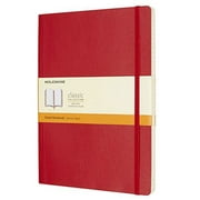 Moleskine Classic Notebook, Soft Cover, XL (7.5" x 9.5") Ruled/Lined, Scarlet Red, 192 Pages