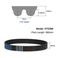 thumbnail image 2 of Uxcell HTD-5M Rubber Timing Belt 170mm Outside Circumference x 15mm Width, 34 Teeth Closed Loop Pulley Timing Belt, 580mm x 25mm, 2 of 6