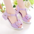 thumbnail image 2 of JUMEYU Girl Dress Shoes Girls Sandals Low Heel Dress Pump Ankle Strap Two Strapped Bow Flower Party Shoes for Little Kid/Big Kid Size 2 (Beige,Big Kids 2), 2 of 6