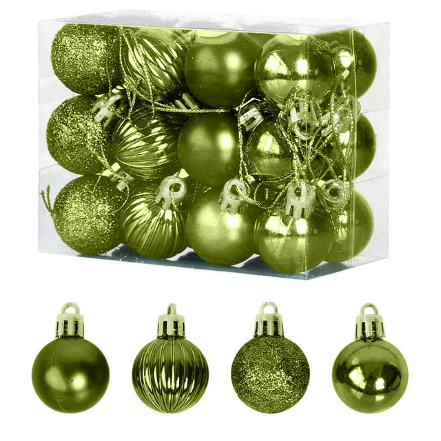 Bdday Christmas Tree Decorations Christmas Balls 24 Hanging Decorations Christmas Plastic Balls Electroplating Decoration Hanging Decoration Set 24pc 3cm
