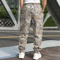 thumbnail image 5 of Mens Baggy Camo Cargo Sweatpants Maple Leaf Print Drawstring Waist Tapered Cargo Jogger Sweatpants with Flap Pockets Wide Leg Trousers Casual Fashion Y2k Loose Fit Workout Clothing,Multicolor L, 5 of 5