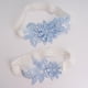 thumbnail image 5 of 2 ligas de novia con cuentas de flores, elásticas, estilo vintage, para bodas y presentaciones. Cielo azul, 5 of 9