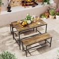 thumbnail image 2 of Mesas de Comedor con 2 Bancos para 4 a 6 Personas Comedor 2 en 1 Mesa de Cocina Moderno Marron, 2 of 8