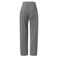thumbnail image 6 of JIKNTTR Women's Straight Leg Pants Summer Elastic Waist Wide Leg Pants Daily Home Outdoor Loose Casual Beach Long Pants Trousers With Pockets Athletic Joggers Pant, 6 of 6
