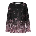 thumbnail image 5 of lcziwo Womens Floral Print Long Sleeve Tops Crew Neck Casual Dressy Blouses Loose Fit Comfy T Shirts Fall Lightweight Tunic Tops 2024 Black, 5 of 5