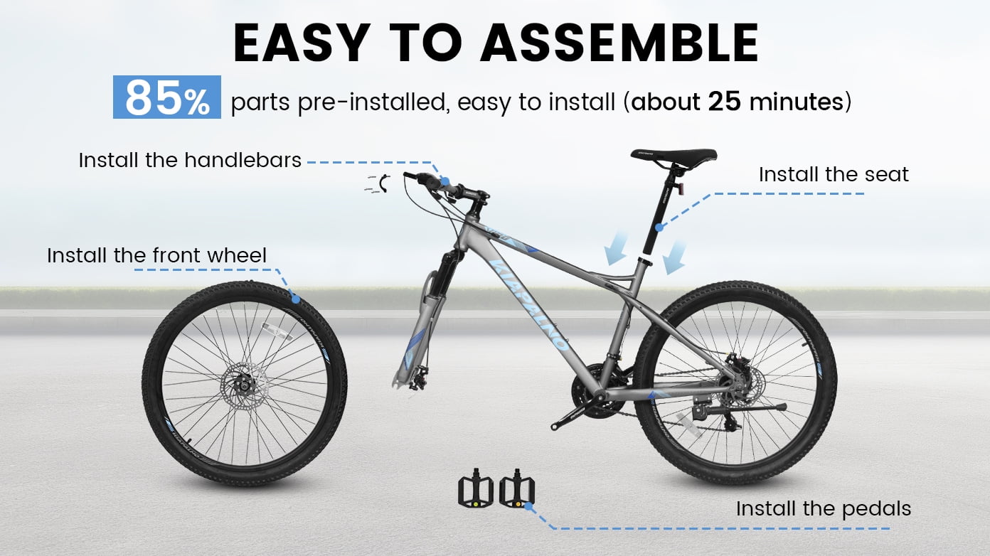 Ambifirner 26 inch Mountain Bike for Men, Adult Mens Bike with 21 Speed & Disc Brakes Adult Bicycle