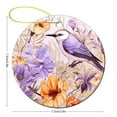 thumbnail image 2 of Ceramics Ornaments Purple Bird with Flowers Two Sides Printed Christmas Ornaments Spring Outdoor Bird Flower Ornament for Christmas Tree for Family Friend, 2 of 8