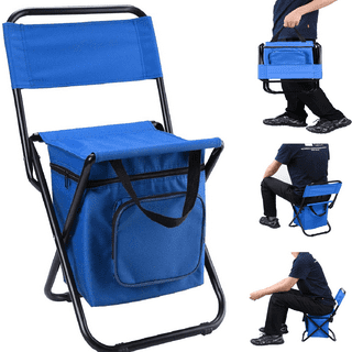 Atopoler Folding Camping Chair, Lightweight Fishing Chair Hiking Seat with  Cooler Insulated Picnic Bag Portable Hiking Stool Seat for Outdoor Indoor  Fishing Travel Subway Beach BBQ Waiting In Line 