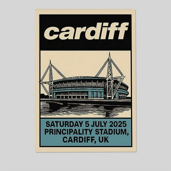 Music Poster- Oasis Principality Stadium Concert 2025 Poster - Vintage Style - Size 24x36 - Postora