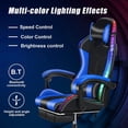 thumbnail image 6 of Xinwanna Gaming Chair, Computer Chair with Footrest and Lumbar Support, Height Adjustable, 360° Swivel Seat and Headrest, High Back Office Chair with Bluetooth Speakers and LED Lights Blue, 6 of 8