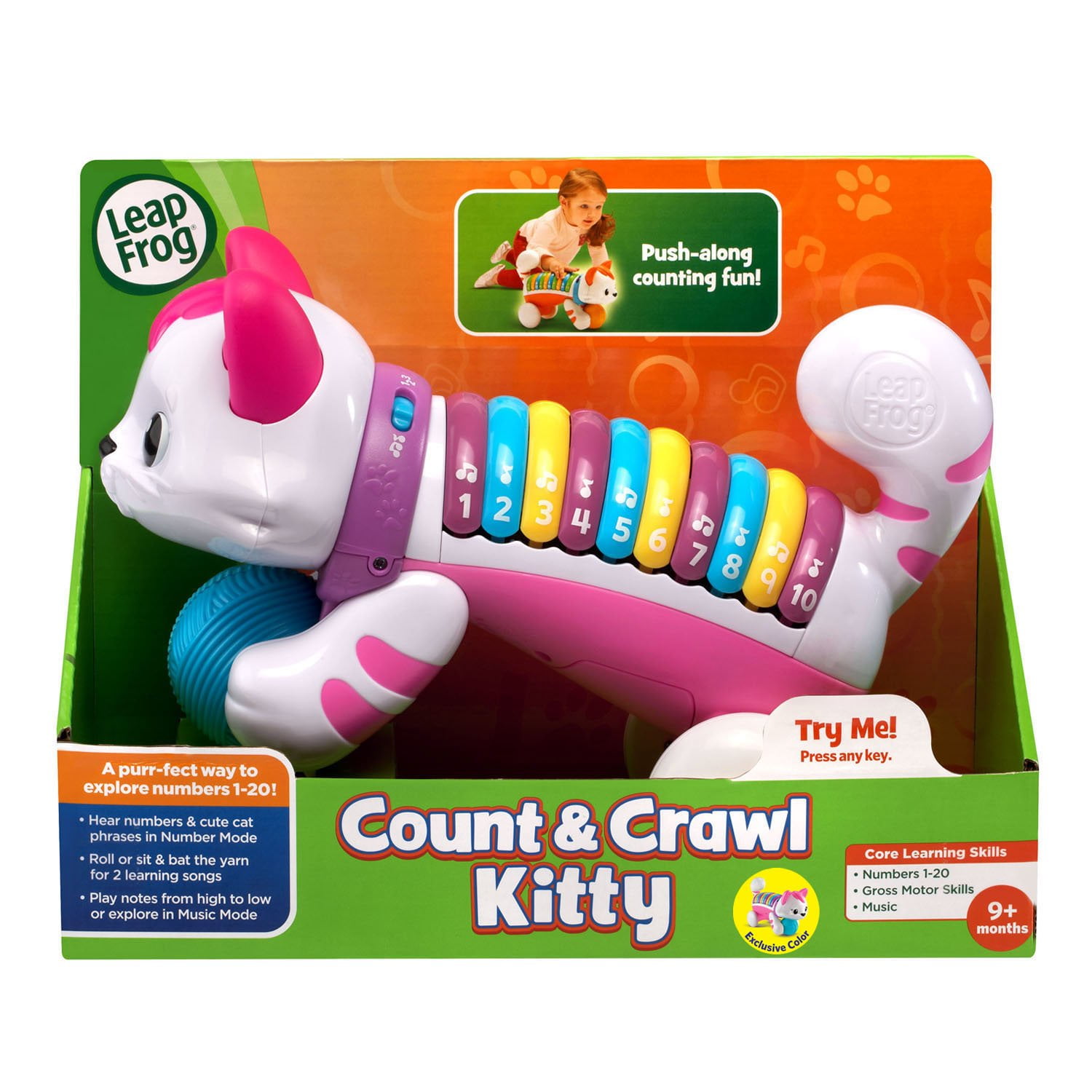 leapfrog count and crawl kitty pink