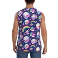 thumbnail image 4 of Xecao Skull mushroom rainbow space Print Men's Tank Top: Sleek Sleeveless Tee for Casual Sports and Beach Occasions-XX-Large, 4 of 7